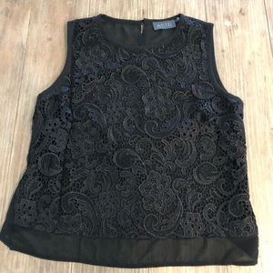 ASTR black Lace Tank with Open back